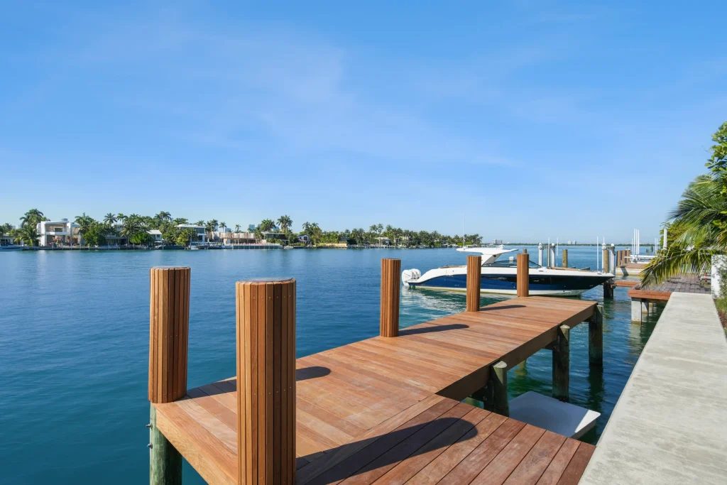 Private dock overlooking serene waters
